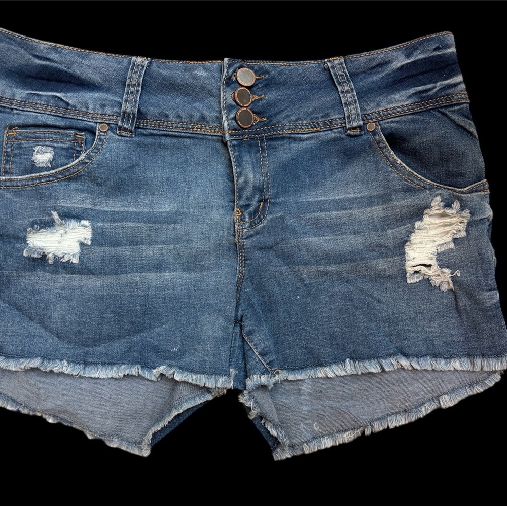 Revamped Blue Distressed Jean Shorts